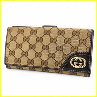 グッチ(Gucci)の★美品★ グッチ 長財布 Wホック GGキャンバス インターロッキング(財布)