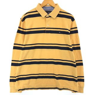 トミーヒルフィガー(TOMMY HILFIGER)の古着 トミーヒルフィガー TOMMY HILFIGER CLASSIC FIT 長袖 ボーダー ポロシャツ メンズL /eaa430430(ポロシャツ)