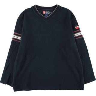 ラルフローレン(Ralph Lauren)の古着 90年代 ラルフローレン Ralph Lauren CHAPS チャップス  Vネック サーマルロンT ハニカム メンズXL ヴィンテージ /eaa435170(Tシャツ/カットソー(半袖/袖なし))