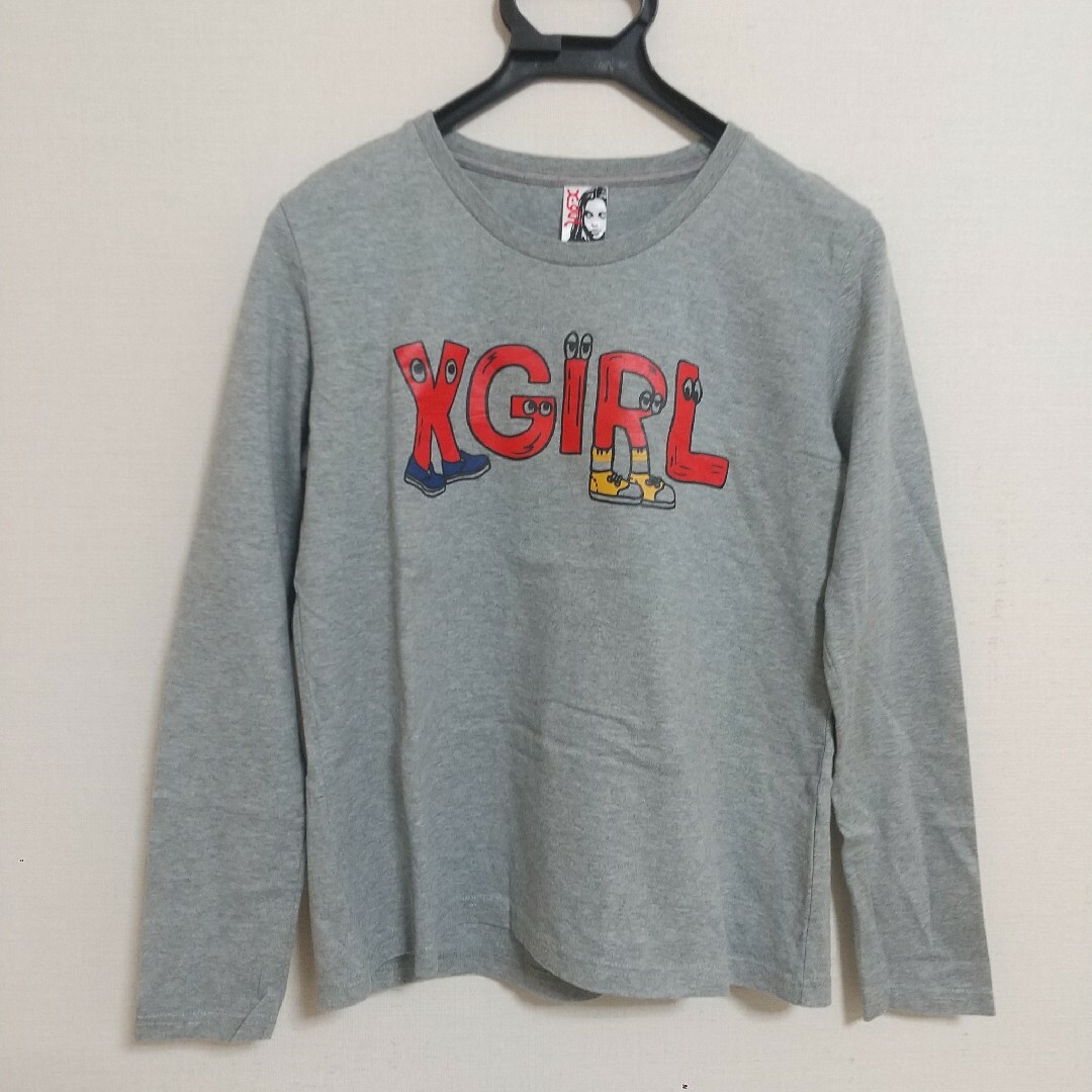 X-girl(エックスガール)のXGIRL エックスガール 長袖Tシャツ 長袖カットソー size2 レディースのトップス(Tシャツ(長袖/七分))の商品写真