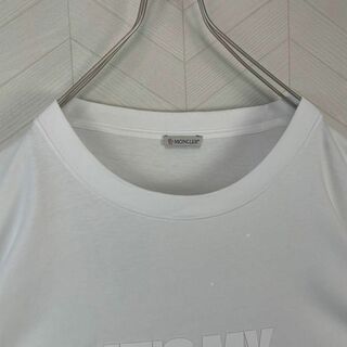 モンクレール(MONCLER)の美品 MONCLER レタリングロゴ オーバーサイズ Tシャツ 白 ユニセックス(Tシャツ(半袖/袖なし))