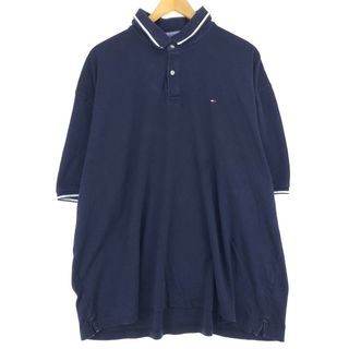 トミーヒルフィガー(TOMMY HILFIGER)の古着 ビッグサイズ トミーヒルフィガー TOMMY HILFIGER CUSTOM FIT 半袖 ポロシャツ メンズXXXL/eaa430462(ポロシャツ)