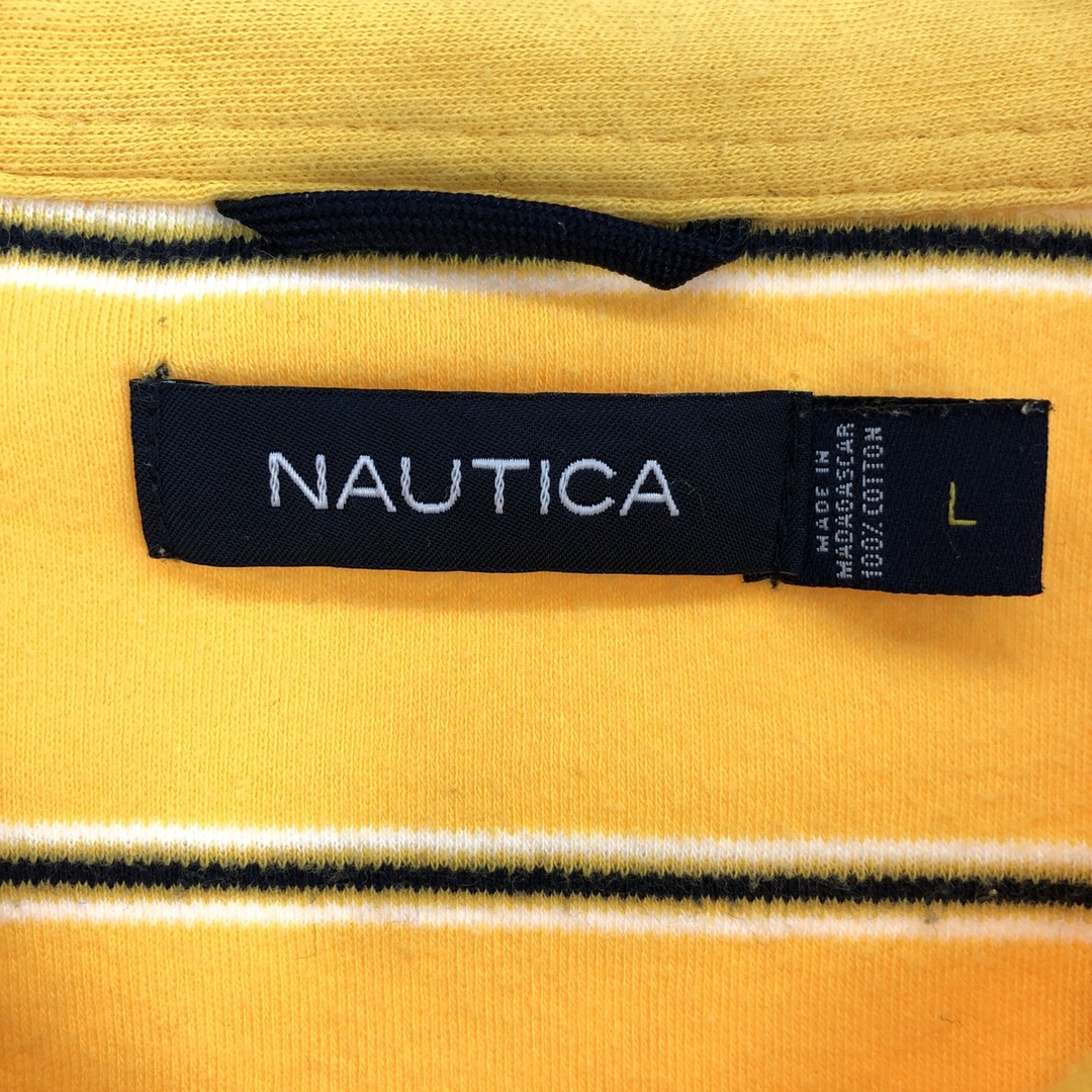 NAUTICA(ノーティカ)の古着 ノーティカ NAUTICA 半袖 ボーダー ポロシャツ メンズL /eaa430819 メンズのトップス(ポロシャツ)の商品写真