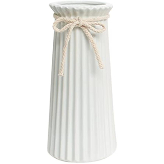 花瓶 フラワーベース 陶器 卓上花瓶 白 おしゃれ モダン 北欧 19cm(花瓶)