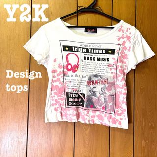 ロキエ(Lochie)の美品【 Y2Kデザイン 】パンクデザイントップス クロップド Tシャツ(Tシャツ(半袖/袖なし))