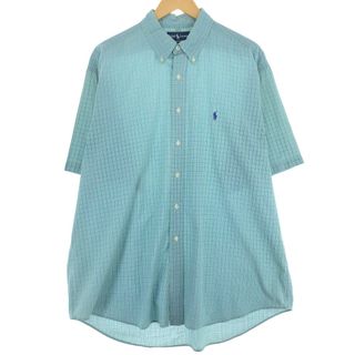 ラルフローレン(Ralph Lauren)の古着 ラルフローレン Ralph Lauren BLAKE 半袖 ボタンダウン チェックシャツ メンズXL /eaa436720(シャツ)