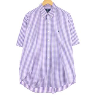 ラルフローレン(Ralph Lauren)の古着 ラルフローレン Ralph Lauren BLAKE 半袖 ボタンダウン チェックシャツ メンズL /eaa436725(シャツ)