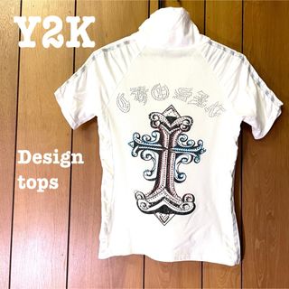 ロキエ(Lochie)の美品【 Y2K 】デザイントップス　ジップアップシャツ　半袖トラックジャケット(その他)