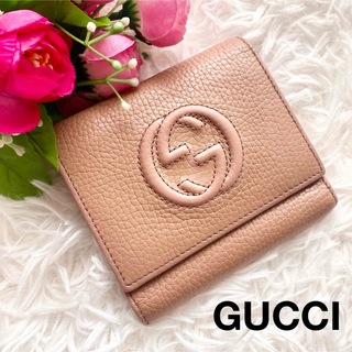 Gucci - 72.美品✨グッチ 三つ折り 財布 GG ソーホー コンパクトウォレット 大容量