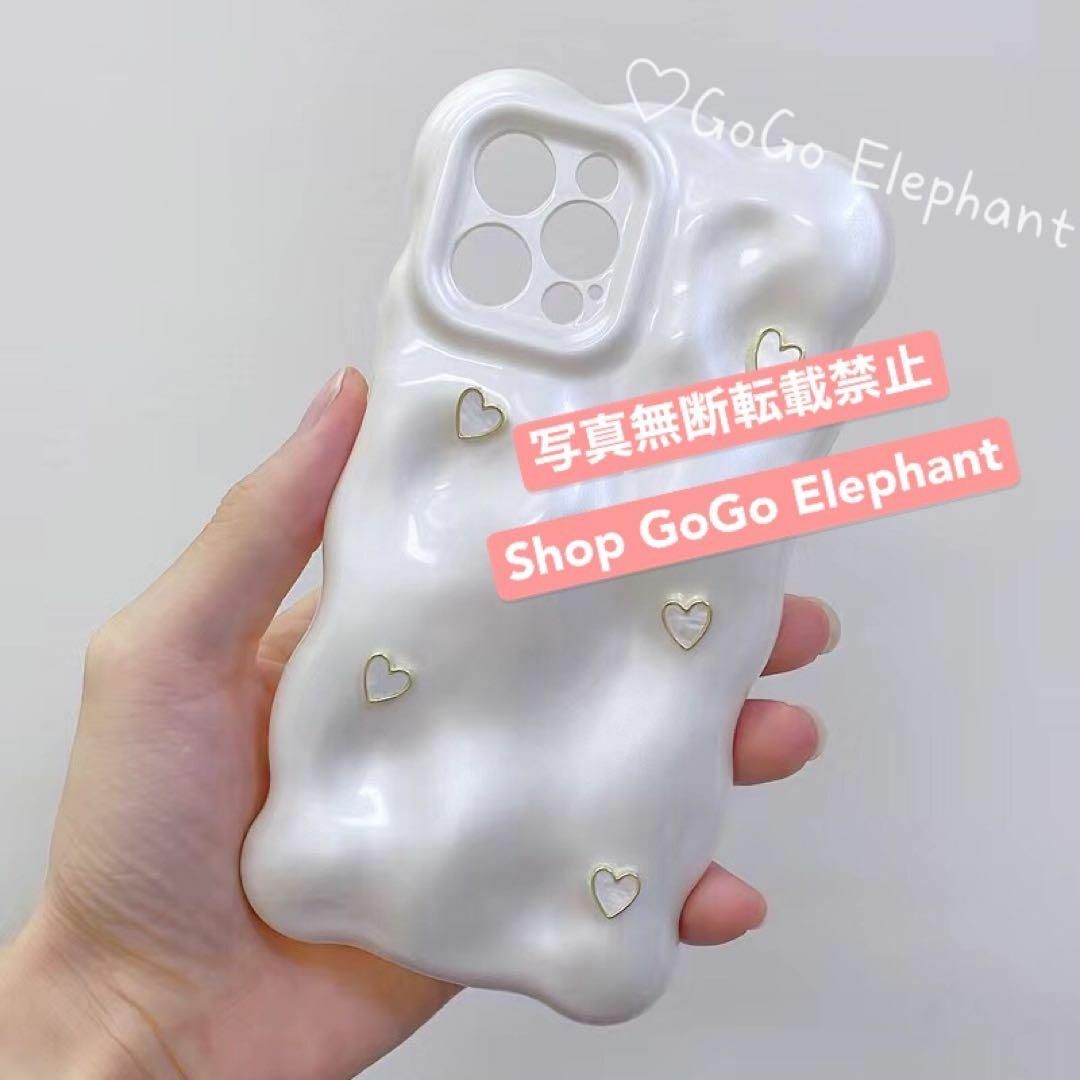 韓国デザイン♡ミルク　ベビーブルー　ハート付き♡ iphoneケース　光沢感 スマホ/家電/カメラのスマホアクセサリー(iPhoneケース)の商品写真