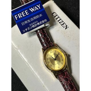 シチズン(CITIZEN)の★ 新品 CITIZEN フリーウェイ ゴールド色文字盤 レディース 腕時計(腕時計)