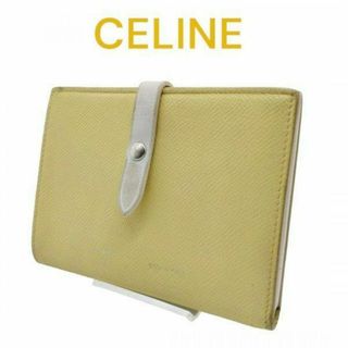 セリーヌ(celine)のCELINE セリーヌ ミディアム ストラップ 二つ折り 財布 イエロー系(財布)