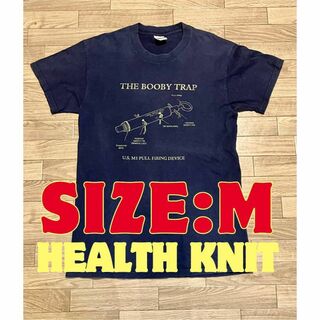 ヘルスニット(Healthknit)のHealthknit Tシャツ 紺ネイビー US古着 Mサイズ バックプリント(Tシャツ/カットソー(半袖/袖なし))