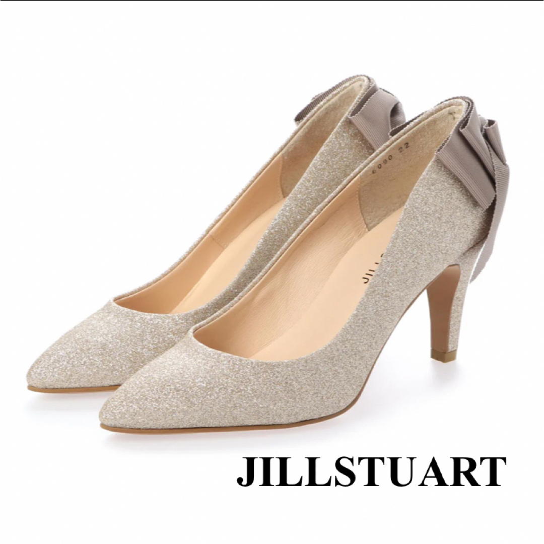 JILLSTUART(ジルスチュアート)のジルスチュアート バックリボン ラメヒールパンプス 23cm レディースの靴/シューズ(ハイヒール/パンプス)の商品写真