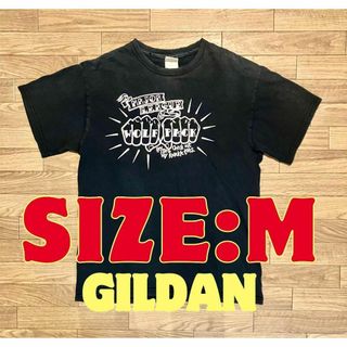 ギルタン(GILDAN)のGILDAN ブラックTシャツ サイズL【ポップデザイン・US古着】(Tシャツ/カットソー(半袖/袖なし))