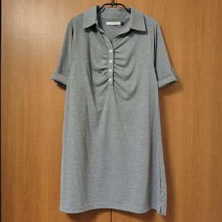 サムシング(SOMETHING)の【新品】SOMETHING 吸汗速乾 スキッパーチュニック (グレー M)(チュニック)