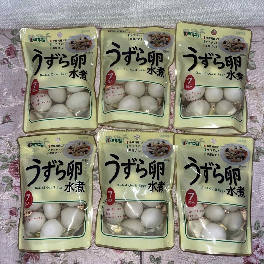 うずらのたまご　水煮　7個入りx6パック　お弁当　中華丼　まとめ売り 食品/飲料/酒の加工食品(その他)の商品写真