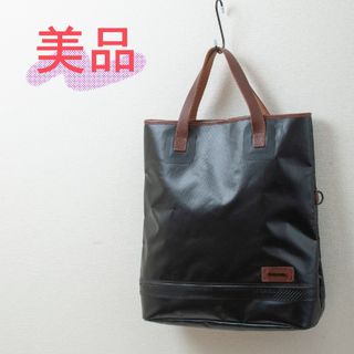 ディーゼル(DIESEL)の【美品】DIESEL(ディーゼル)PVC レザー トートバッグ ブラック！(トートバッグ)