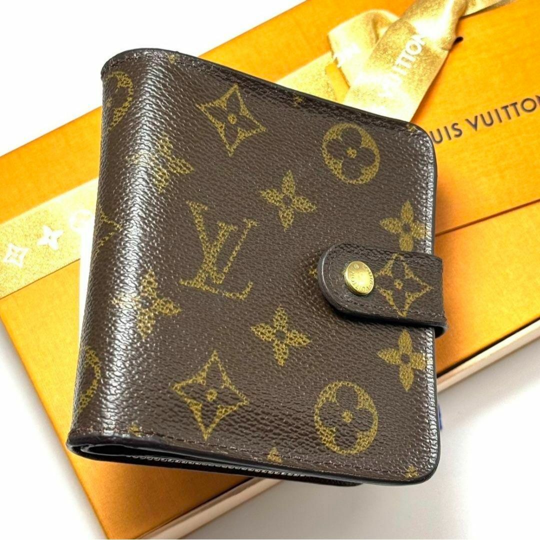 LOUIS VUITTON(ルイヴィトン)の美品 ルイヴィトン モノグラム コンパクトジップ 折り財布 ラウンドファスナー レディースのファッション小物(財布)の商品写真