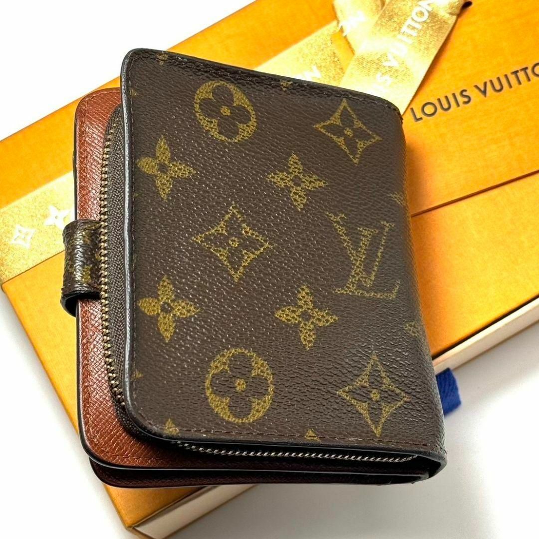 LOUIS VUITTON(ルイヴィトン)の美品 ルイヴィトン モノグラム コンパクトジップ 折り財布 ラウンドファスナー レディースのファッション小物(財布)の商品写真