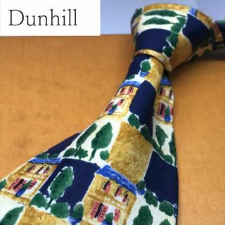 ダンヒル(Dunhill)の★ ダンヒル★ ブランド ネクタイ シルク  イタリア製 風景 イラスト画(ネクタイ)