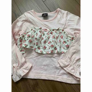 Dolly Ribbon 薄ピンク花柄トップス(Tシャツ/カットソー)