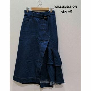 WILLSELECTION - WILLSELECTION アシンメトリー インディゴブルー フレアスカート S