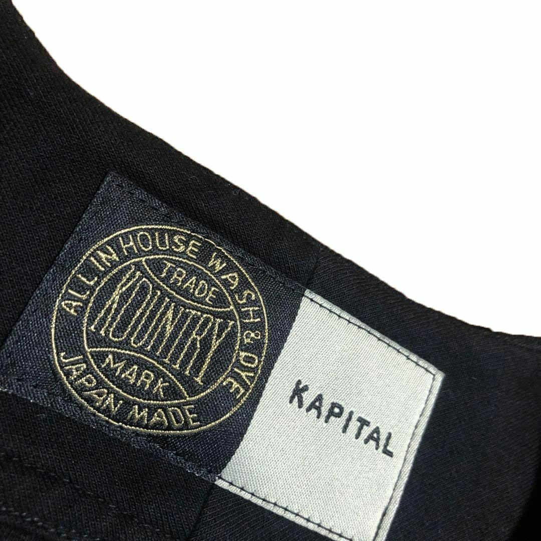KAPITAL - 美品 KAPITAL 16/-度詰め天竺 ベースボールシャツ BONE 黒 1