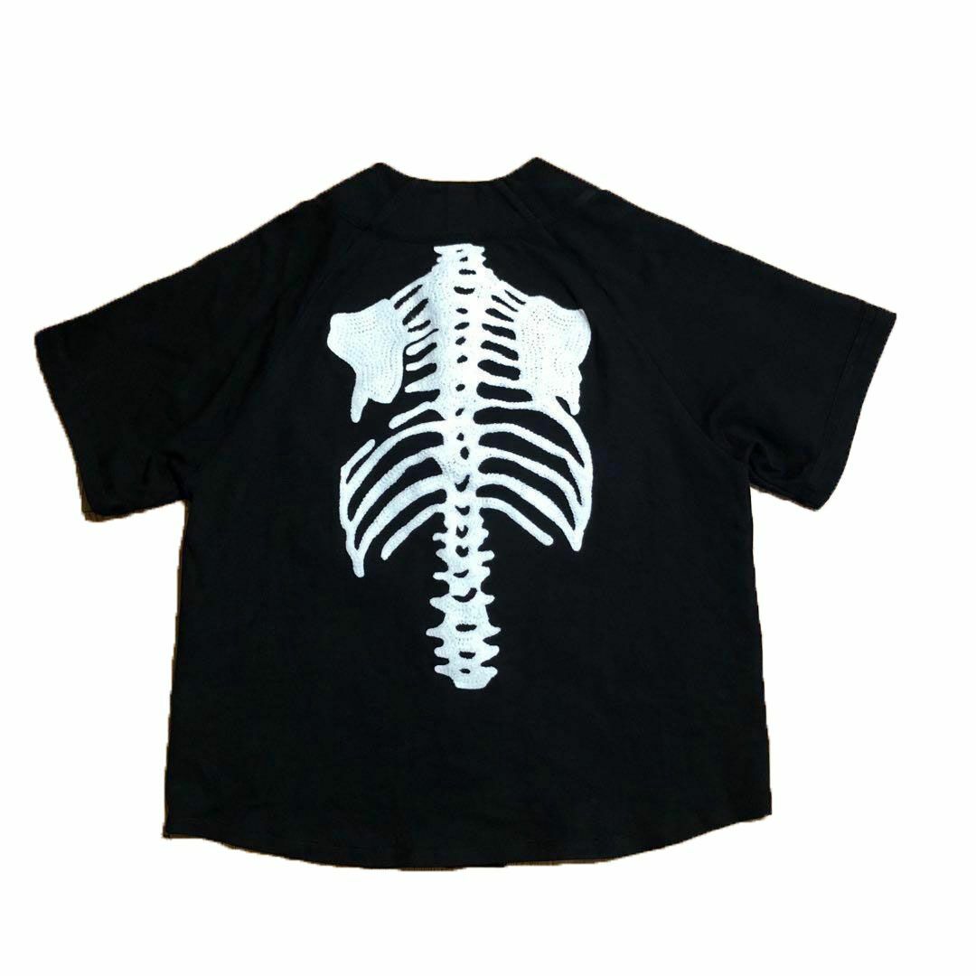 KAPITAL(キャピタル)の美品 KAPITAL 16/-度詰め天竺 ベースボールシャツ BONE 黒 1 メンズのトップス(シャツ)の商品写真