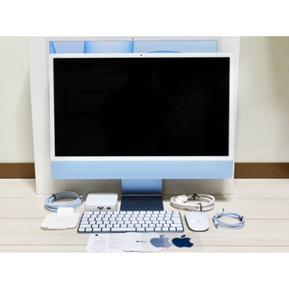 マック(Mac (Apple))のM1 iMac24インチ　MKGP3J/A ブルー(デスクトップ型PC)