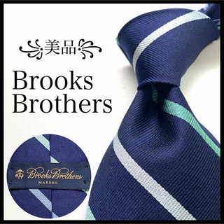 ブルックスブラザース(Brooks Brothers)の꧁美品꧂ ブルックスブラザーズ ネクタイ ストライプ アメトラ ブルー ネイビー(ネクタイ)