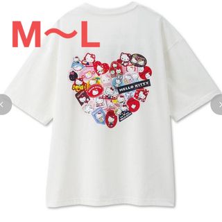 ハローキティ(ハローキティ)のハローキティ　tシャツ 白　M〜Lサイズ　サンリオ　アベイル(キャラクターグッズ)