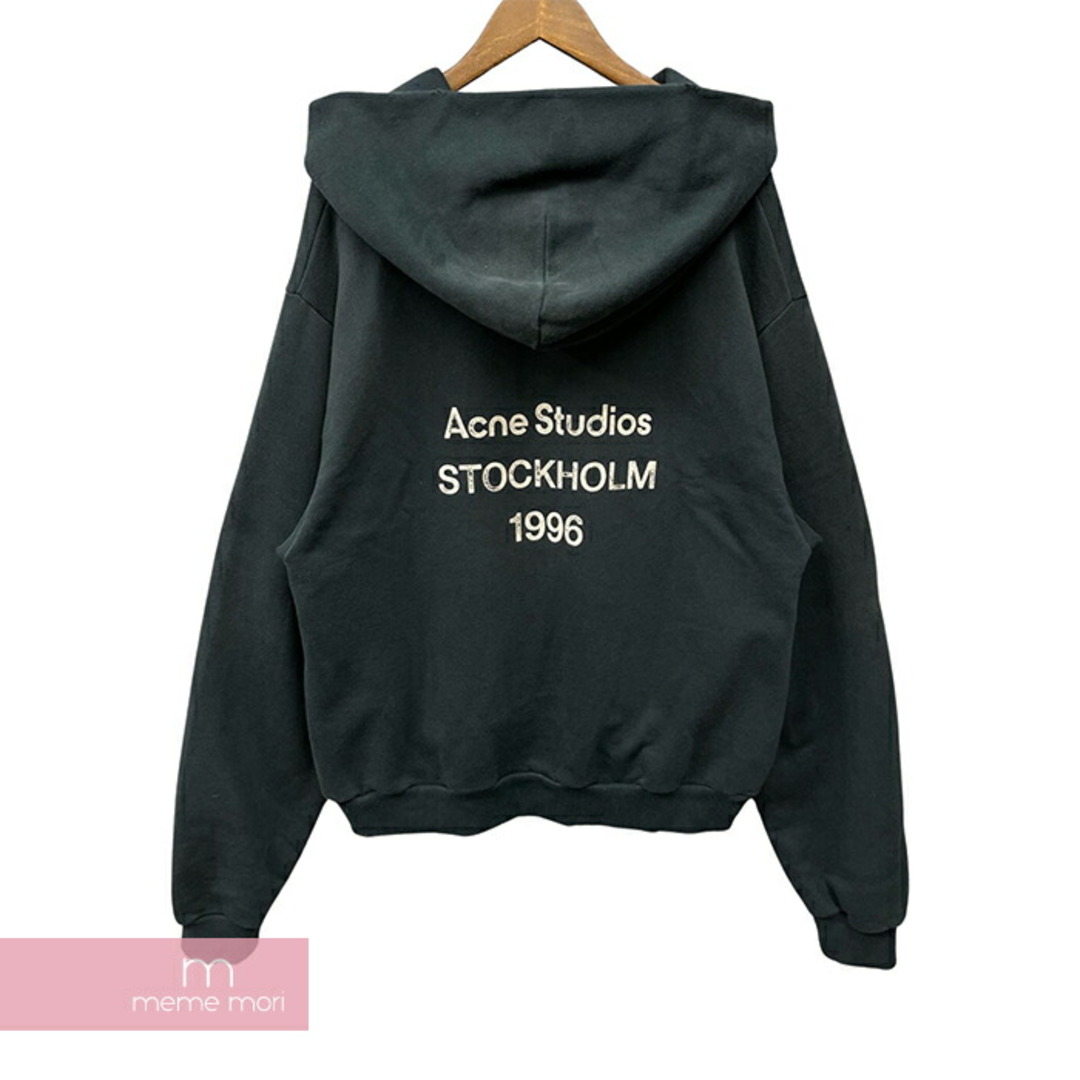 Acne Studios(アクネストゥディオズ)のAcne studios Logo Hoodie Sweater FN-UX-SWEA000020 アクネストゥディオズ ロゴフーディセーター パーカー ダメージ加工 スプレー仕上げ リサイクルポリエステル ブラック サイズL【240407】【中古-A】【me04】 メンズのトップス(パーカー)の商品写真