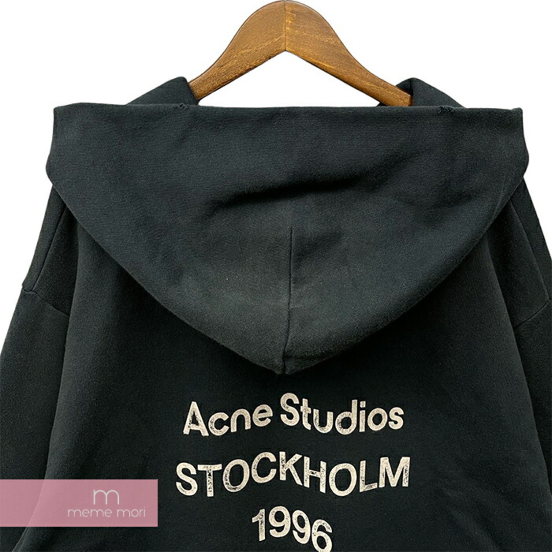 Acne Studios(アクネストゥディオズ)のAcne studios Logo Hoodie Sweater FN-UX-SWEA000020 アクネストゥディオズ ロゴフーディセーター パーカー ダメージ加工 スプレー仕上げ リサイクルポリエステル ブラック サイズL【240407】【中古-A】【me04】 メンズのトップス(パーカー)の商品写真