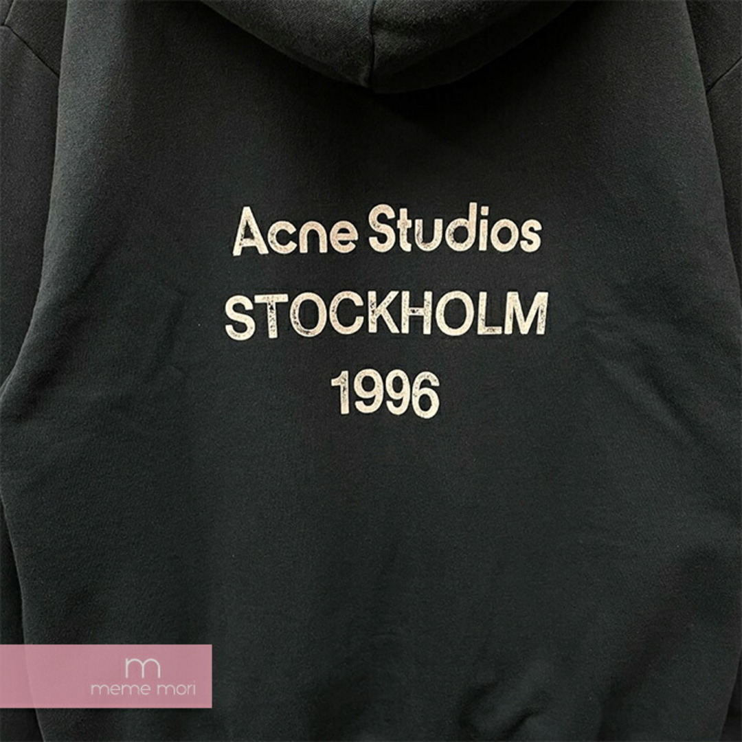 Acne Studios(アクネストゥディオズ)のAcne studios Logo Hoodie Sweater FN-UX-SWEA000020 アクネストゥディオズ ロゴフーディセーター パーカー ダメージ加工 スプレー仕上げ リサイクルポリエステル ブラック サイズL【240407】【中古-A】【me04】 メンズのトップス(パーカー)の商品写真