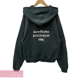 Acne studios Logo Hoodie Sweater FN-UX-SWEA000020 アクネストゥディオズ ロゴフーディセーター パーカー ダメージ加工 スプレー仕上げ リサイクルポリエステル ブラック サイズL【240407】【中古-A】【me04】