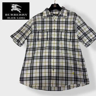 BURBERRY BLACK LABEL - 【極美品】バーバリーブラックレーベル　ノバチェック　半袖シャツ　Lサイズ