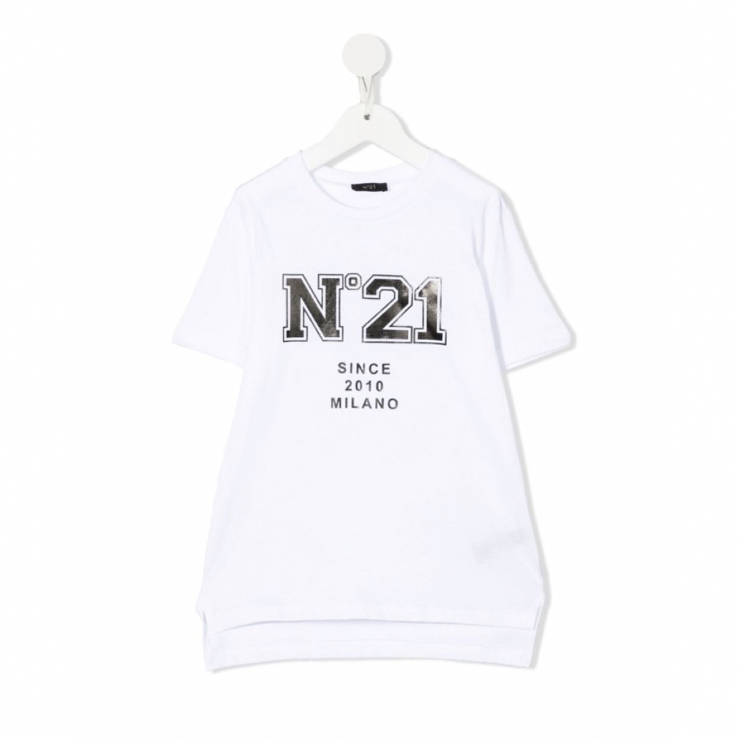 N°21(ヌメロヴェントゥーノ)のN°21 ヌメロヴェントゥーノ　アシンメトリー　Tシャツ 14Y ホワイト レディースのトップス(Tシャツ(半袖/袖なし))の商品写真