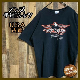 トビー・キースの メンズ BAR ギター L ブラック 古着 半袖 Tシャツ(Tシャツ/カットソー(半袖/袖なし))