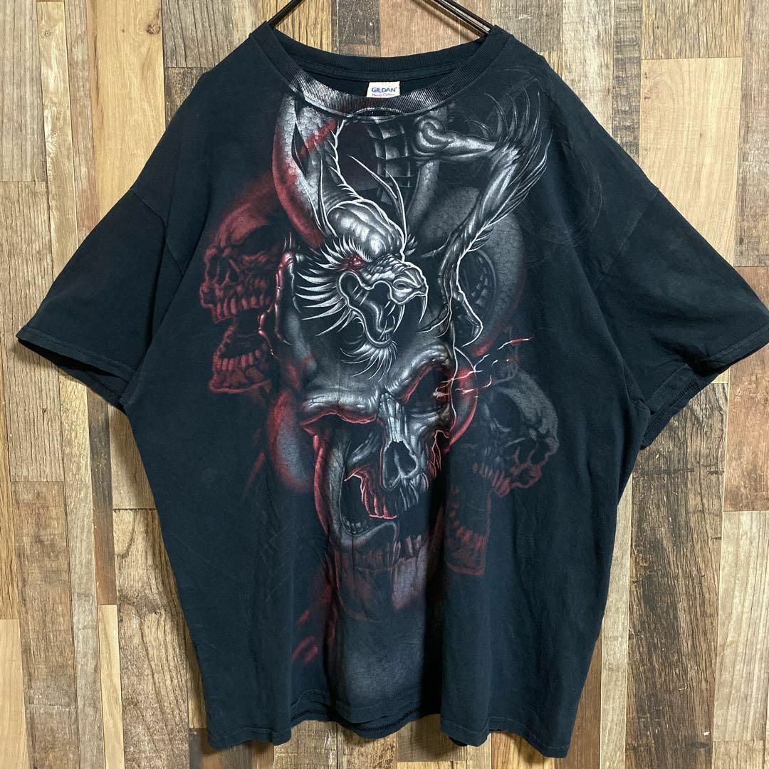 GILDAN(ギルタン)のドラゴン ビッグシルエット ギルダン XL USA古着 90s 半袖 Tシャツ メンズのトップス(Tシャツ/カットソー(半袖/袖なし))の商品写真