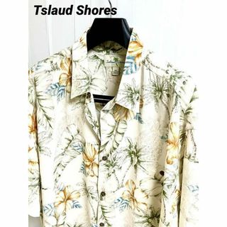 Tslaud Shores  アロハシャツ　総柄　ボタニカル　白  2XL(シャツ)