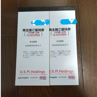 USMH  株主優待券  6000円分(ショッピング)