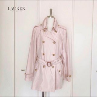 ポロラルフローレン(POLO RALPH LAUREN)の美品　RALPH LAUREN ラルフローレン　トレンチコート　ベルト　ピンク(トレンチコート)