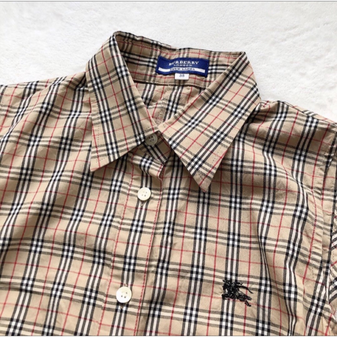 BURBERRY BLUE LABEL(バーバリーブルーレーベル)のBURBERRY バーバリー　ノバ　チェック　ノースリーブ　シャツ　38 レディースのトップス(シャツ/ブラウス(半袖/袖なし))の商品写真