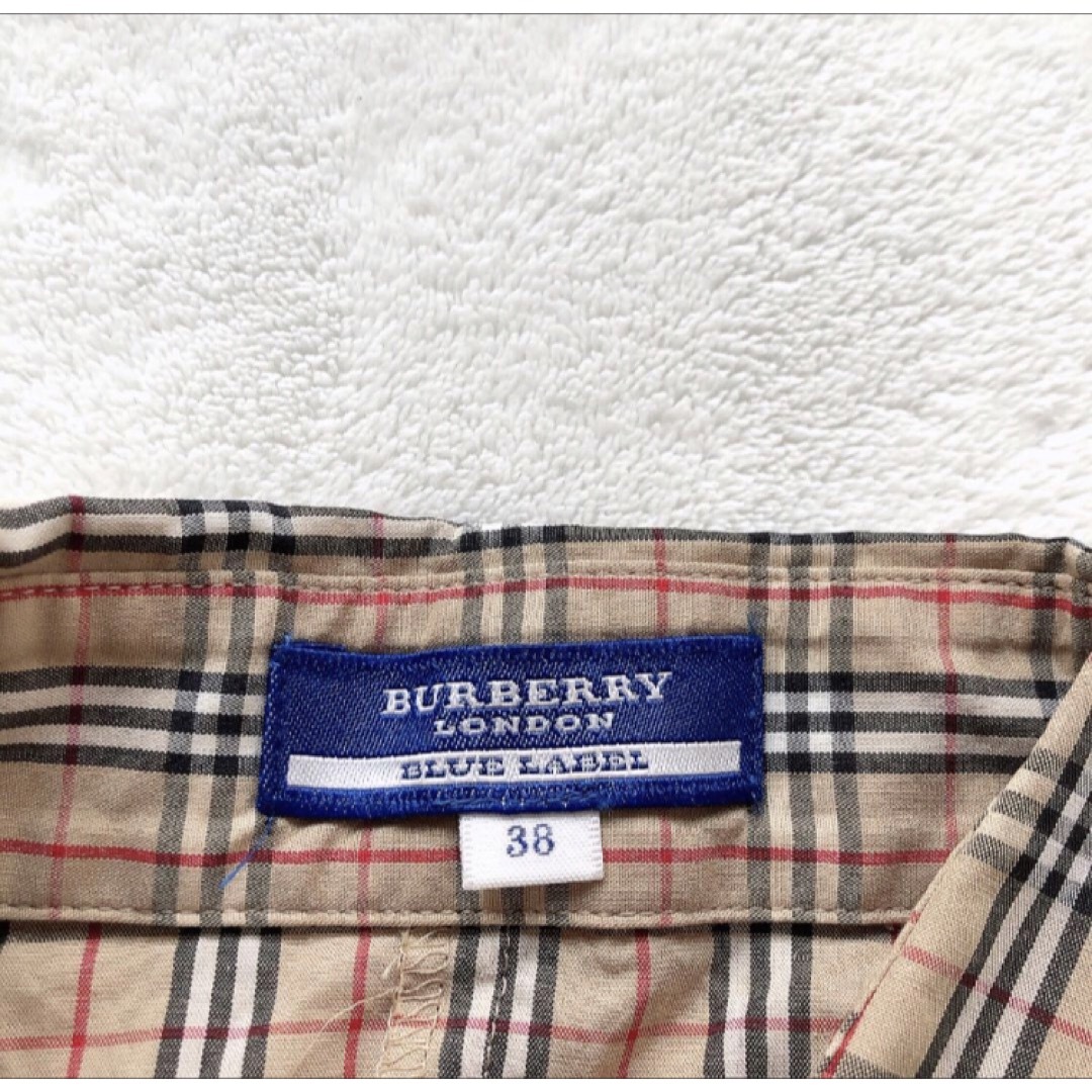 BURBERRY BLUE LABEL(バーバリーブルーレーベル)のBURBERRY バーバリー　ノバ　チェック　ノースリーブ　シャツ　38 レディースのトップス(シャツ/ブラウス(半袖/袖なし))の商品写真