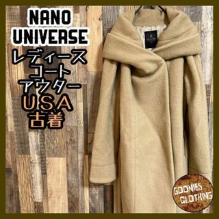 ナノユニバース(nano・universe)のナノユニバース レディース ロング コート アウター ベージュ M USA古着(ロングコート)