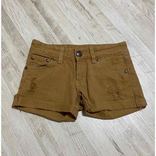 ショートパンツ　ダメージ　ブラウン　キッズ(ショートパンツ)