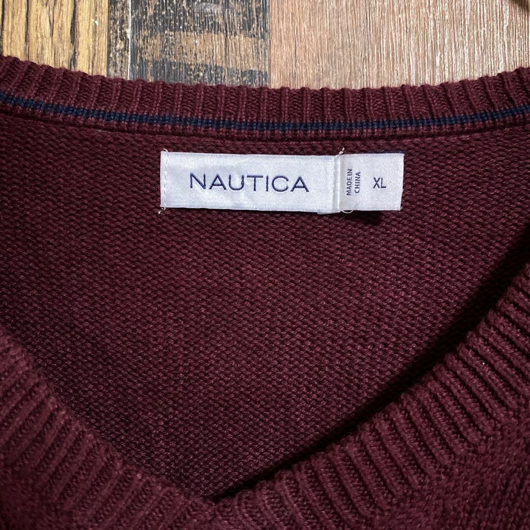 NAUTICA(ノーティカ)のノーティカ メンズ ニット セーター 総柄 パープル XL USA古着 長袖 メンズのトップス(ニット/セーター)の商品写真