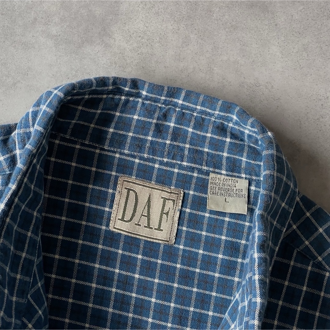 VINTAGE(ヴィンテージ)の90s DAF チェック柄 ボタンダウンシャツ ダークブルー メンズのトップス(シャツ)の商品写真
