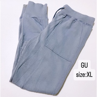 ジーユー(GU)のGU   スウェットイージーパンツ　ブルー　XL(カジュアルパンツ)